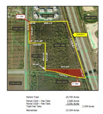 Image of a piece of vacant land in Florida, that was represented by MBRFirm in Eminent Domain Takings.
