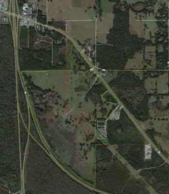 Satellite view of a large tract of land in the alignment of a new natural gas pipeline.